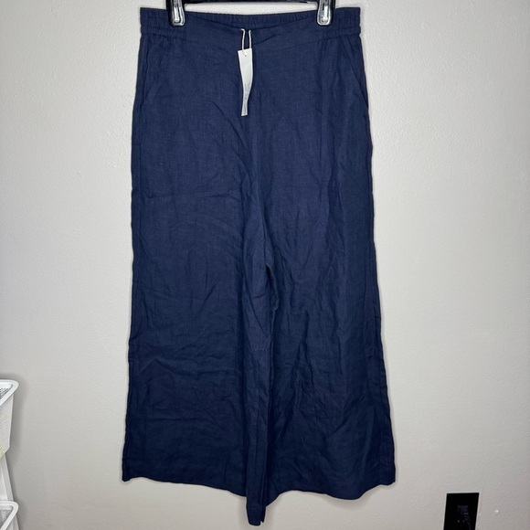 NWT MAMÈNE ESSENTIAL LINEN WIDE LEG PANT NAVY BLUE - Picture 1 of 14